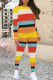 Multicolor Casual Print Patchwork O Neck Long Sleeve Two Pieces