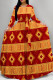 Red Casual Print Patchwork Strap Design O Neck Long Dresses