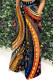 Orange Casual Print Pocket Patchwork Loose High Waist Wide Leg Full Print Bottoms