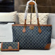 The cowboy blue Casual Daily Letters Distressed Patchwork Bags