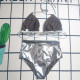 Silver Sexy Letters Patchwork Strap Design Swimwears
