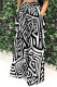 White Black Casual Print Pocket Patchwork Loose High Waist Wide Leg Full Print Bottoms