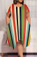 Black Green Casual Colorblock Patchwork O Neck Irregular Plus Size Dresses