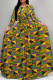 Green Purple Casual Print Patchwork Strap Design O Neck Long Dresses