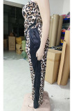 Leopard Print Casual Leopard Print Patchwork Backless Strapless Two Pieces