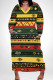 Green Yellow Casual Print Pocket Patchwork V Neck Long Plus Size Dresses