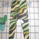 Green Sportswear Print Patchwork Backless Swimwears