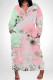 Red Green Casual Daily Floral Print Pocket Contrast V Neck Printed Plus Size Dresses