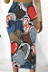 Multicolor Casual Street Flowers Heart Shaped Faux Denim Print Contrast Regular High Waist Full Print Bottoms