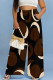 Black Casual Print Pocket Patchwork Loose Mid Waist Wide Leg Full Print Bottoms
