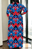 Grass Green Casual Daily Plaid Striped Print Pocket Contrast V Neck Printed Plus Size Dresses