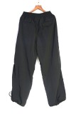 Army Green Casual Patchwork Pocket Regular High Waist Conventional Patchwork Trousers