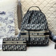 Black Casual Street Letters Embroidered Zipper Contrast Bags