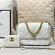 White Casual Street Solid Color Patchwork Metal Accessories Trim Bags