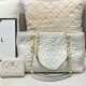 White Casual Daily Flowers Patchwork Chains Embossed Bags
