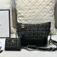 Black Casual Solid Color Patchwork Chains Weave Bags