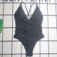 Black Sexy Solid Color Patchwork Backless Swimwears