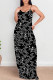 Black And White Casual Daily Letter Print Contrast V Neck Printed Dresses