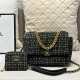 Black Daily Celebrities Solid Color Metal Accessories Trim Tinsel Weave Bags