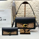 Black Casual Daily Letters Patchwork Metal Accessories Trim Contrast Bags