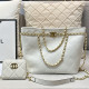 White Casual Daily Solid Color Patchwork Chains Bags