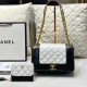 Black And White Casual Daily Solid Color Patchwork Metal Accessories Trim Contrast Bags