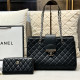 Black Casual Daily Solid Color Patchwork Metal Accessories Trim Chains Bags