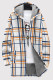 White Orange Casual Print Pocket Patchwork Zipper Contrast Hooded Outerwear