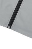 Silver Casual Print Patchwork Zipper Zipper Collar Long Sleeve Two Pieces
