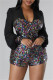 Multi-color Party Patchwork Sequins V Neck Bodycon Rompers