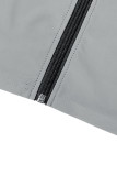 Grey Casual Letters Patchwork Zipper Zipper Collar Long Sleeve Two Pieces