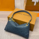 Blue Casual Daily Letters Patchwork Zipper Embossed Bags