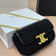 Black Sexy Daily Solid Color Patchwork Fluffy Bags