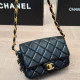 Black Casual Daily Solid Color Patchwork Chains Texture Bags