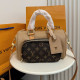 Brown Casual Street Letters Patchwork Zipper Contrast Bags