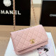 Pink Casual Daily Solid Color Buttons Metal Accessories Trim Texture Bags
