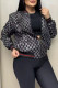 Black Casual Letters Patchwork Zipper Zipper Collar Outerwear