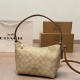 Apricot Brown Casual Daily Letters Patchwork Zipper Contrast Bags