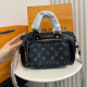 Black Casual Street Letters Patchwork Zipper Contrast Bags