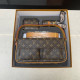 Brown Casual Daily Letters Patchwork Zipper Contrast Bags