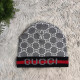 Grey Casual Daily Stripe Letters Weave Contrast Hat