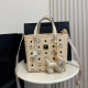 Apricot Casual Street Letters Patchwork Contrast Bags