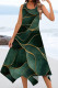 Ink Green Casual Print Patchwork U Neck Irregular Dresses