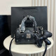 Black Casual Daily Letters Patchwork Zipper Contrast Bags