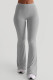 Grey Casual Solid Color Patchwork Bodycon Mid Waist Speaker Patchwork Bottoms