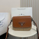 Brown Casual Street Solid Color Patchwork Weave Adjustable Bags