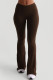 Brown Casual Solid Color Patchwork Bodycon Mid Waist Speaker Patchwork Bottoms