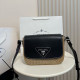Black Casual Street Solid Color Patchwork Weave Adjustable Bags
