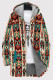 Orange Casual Print Patchwork Zipper Fluffy Hooded Outerwear