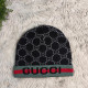 Black Casual Daily Stripe Letters Weave Contrast Hat